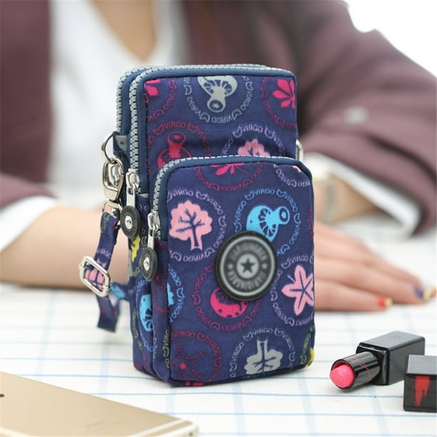 High Quality Nylon Wristlet Phone Coin Purse Handbag Shoulder Wallet Zipper Bag